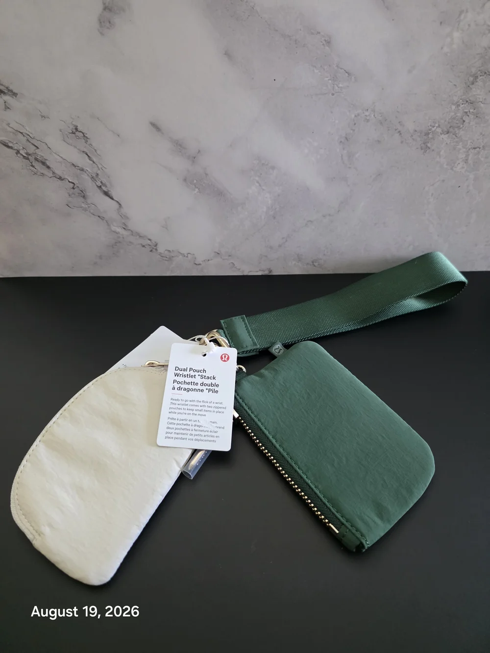 Dual Pouch Wristlet Ivy Light Ivory